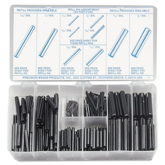 Precision Brand Roll Pin Assortments, Spring Steel - 1 KT (605-12925)