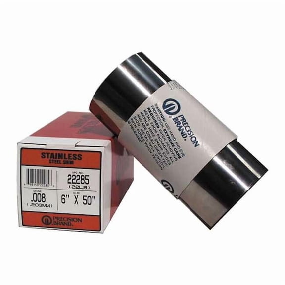 Steel Shim Stock Rolls, 0.00075", Low Carbon 1008/1010 Steel, 0.01" x 120" x 12"