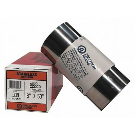 Precision Brand Shim Stock,6" W,50" L,0.0015" Thk 22126