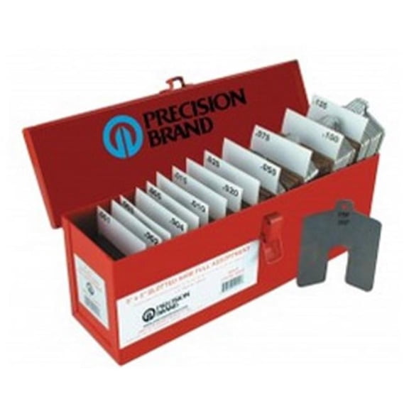 Precision Brand  Stainless Steel Slotted Shim Full Assortment - Size A - 2 x 2 in. - 260 Per Pack