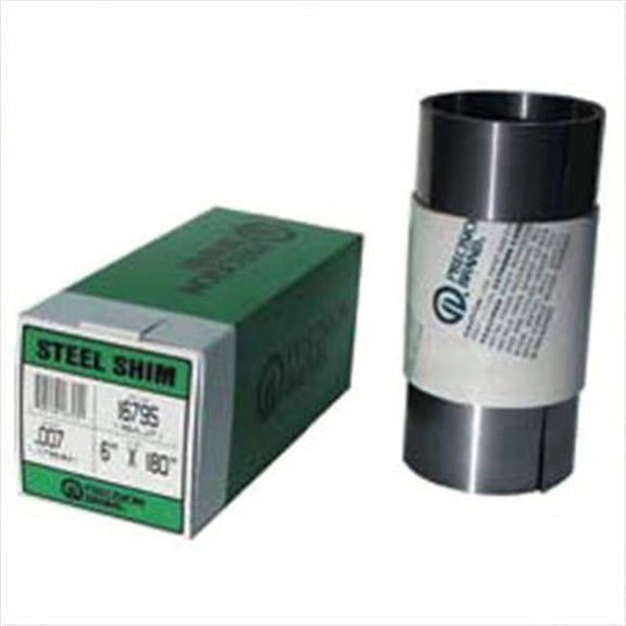 Precision Brand Steel Shim Stock Roll, 0.0005 in, Low Carbon 1008/1010 Steel, 0.005 in x 100 in x 6 in - 1 RL (605-16320)