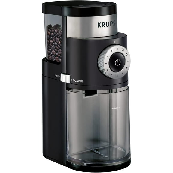 Precision Burr Coffee Grinder: 12 Settings, 8 oz Capacity for Drip, French Press, Espresso, Pour Over, Cold Brew - Stainless Steel, 110W, Auto-Stop, Easy Clean - Coffee Grinders for Home Use