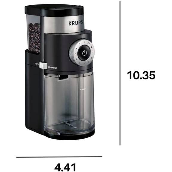 Precision Burr Coffee Grinder with 12 Settings for Drip French Press Espresso Pour Over Cold Brew - Stainless Steel and Gray