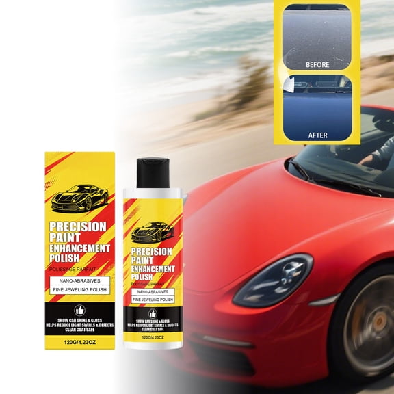 Precision Car Paint Enhancement Polish, Abrasive Auto Finish Liquid for Light Swirls and Scratches, 4.06 fl oz