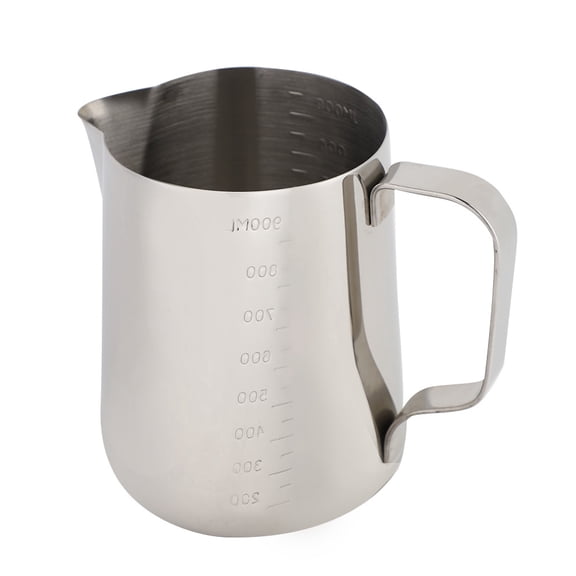 Precision Coffee  Milk Pitcher, Integrated Measuring, Easy Pour Spout, Durable Stainless Steel