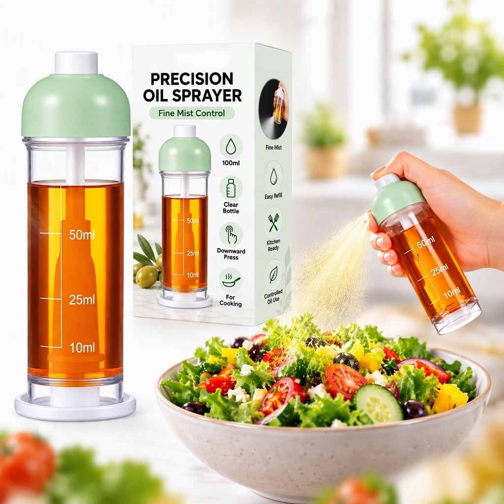 Precision Cooking Oil Sprayer, Fine Mist Oil Dispenser with Clear ...