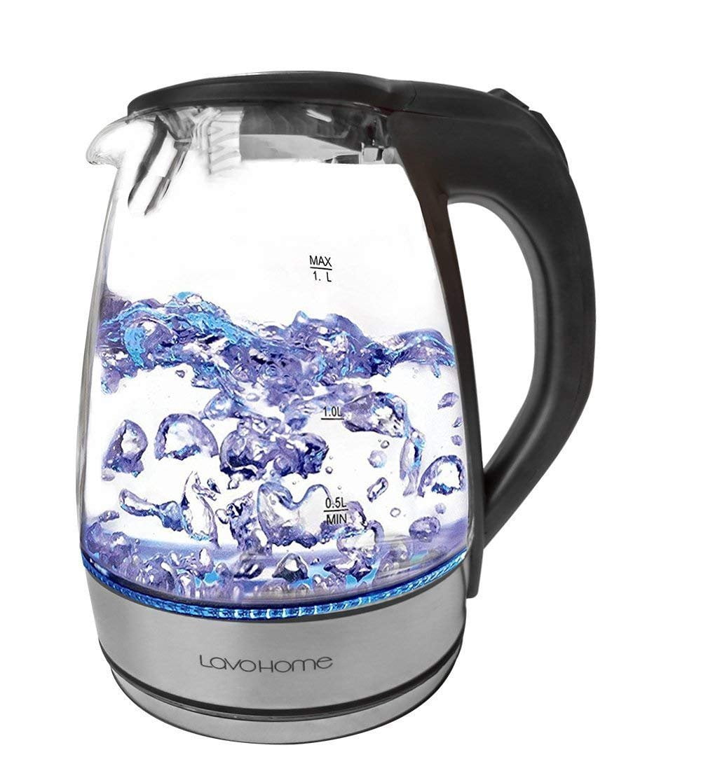 Precision Cordless Glass Electric Hot Water Tea Kettle Blue LED