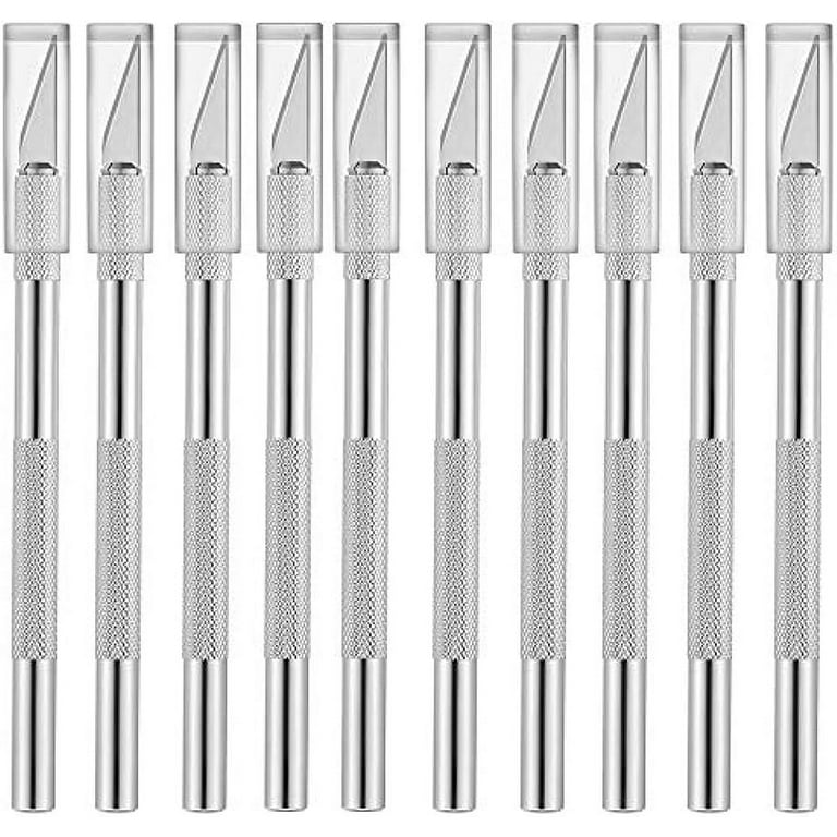 Precision Craft Knife Set 10 Pack - Professional Razor Sharp Knives with  Safety Cap for Art, Hobby, Scrapbooking, Stencil