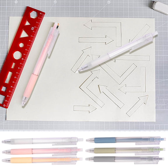 Precision Craft Knife Set of 5 Retractable Pen-Style Blades for DIY Paper, Card, Sticker, and Scrapbook Cutting