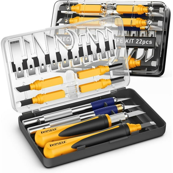 Precision Craft Knife Set with 22 Blades, Hobby Knife Kit for Art, Stencils and Modeling