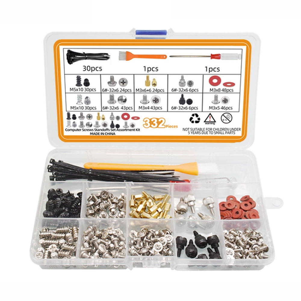 Precision Crafted Computer Hardware Fasteners, Motherboard Mounting Kit With Rust Resistance For Diy Pc Building And Repair, Assorted Kit Of Durable Steel Alloy Screws For Hard
