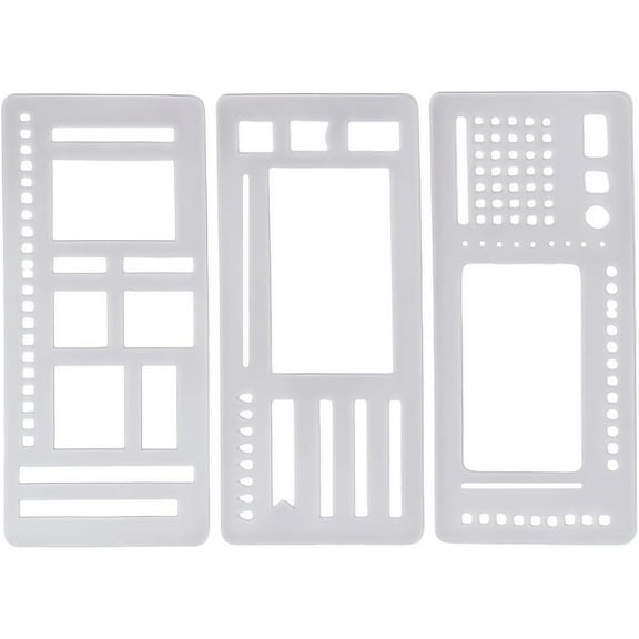 Precision Crafting Tool - 3Pcs Planner Stencil Set, Transparent Mylar Templates for Drawing, Journaling, Scrapbooking, Calendar Design, and DIY Crafts