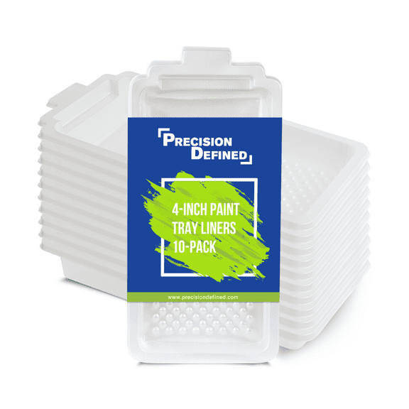 Precision Defined Supreme 4-inch Plastic Paint Tray Liners (13 x 6.7 x 1.8 inch, 10 Pack)