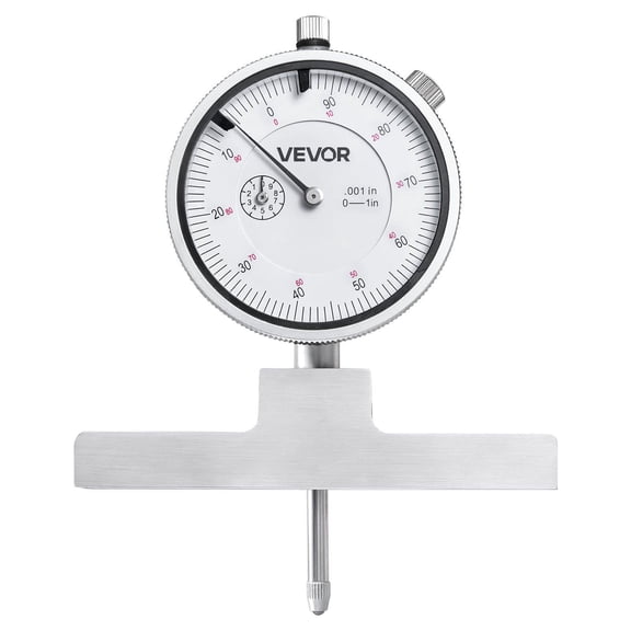 Precision Depth Gauge Micrometer 0-22 Inch Range 0.001 Inch Resolution with 4 Anvils 6 Rods Mechanical Tool for Measuring Grooves Steps Holes
