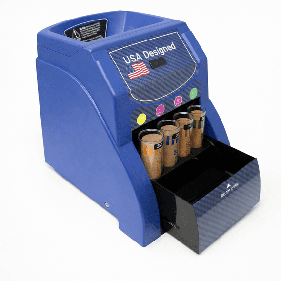Precision Digital Automatic Coin Sorter and Counter with Batching and Wrapping Capability