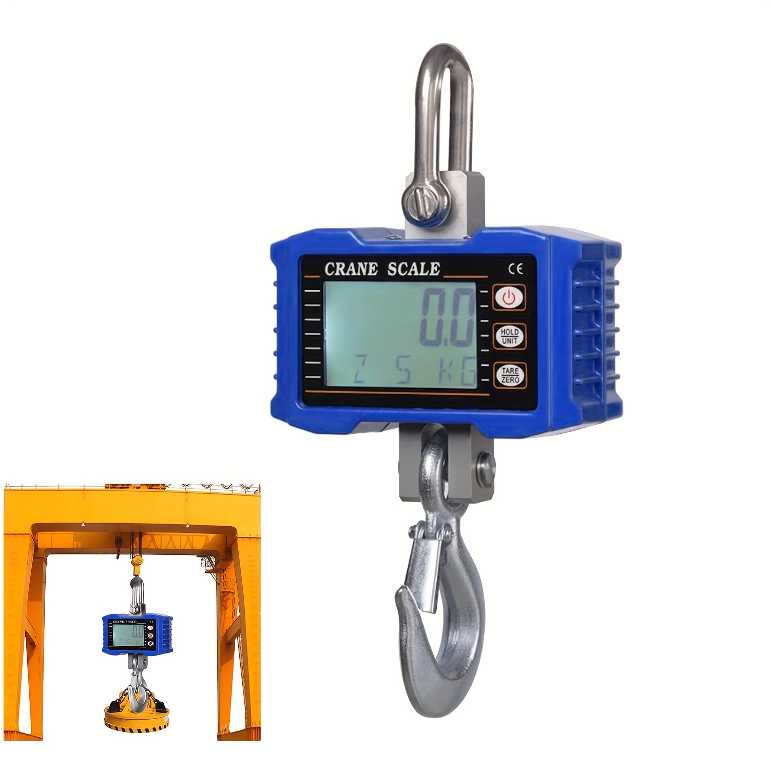 Scale Main Unit Precision Digital Crane Scale - 1000KG Capacity, Illuminated LCD, Unit ...