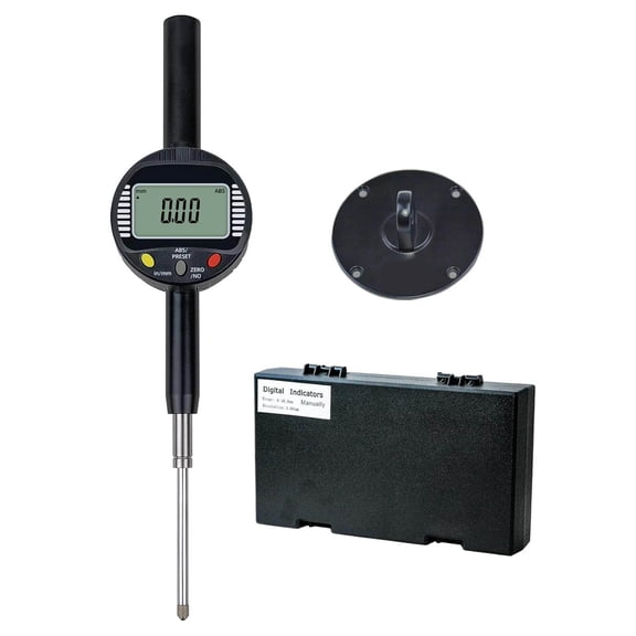 Precision Digital Dial Gauge, Electrical Digital Indicator with 0.01mm Graduation, Metric and Imperial Electronic Dial Gauge for CNC Machine and Carpentry Measurement
