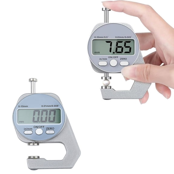 Precision Digital Thickness Gauge, High Accuracy Electronic Micrometer (0-10mm), LCD Display, Pocket-Sized for Engineers, Protective Case, 1PC