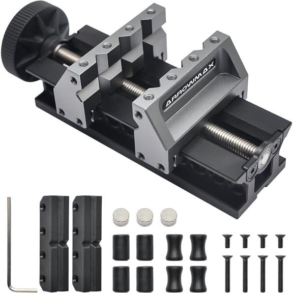 Precision Double-Ended Mini Bench Vise - Crafted from aerospace-grade aluminum alloy and precision CNC machined, Enhance Precision and Stability for Crafts,Jewelry Making