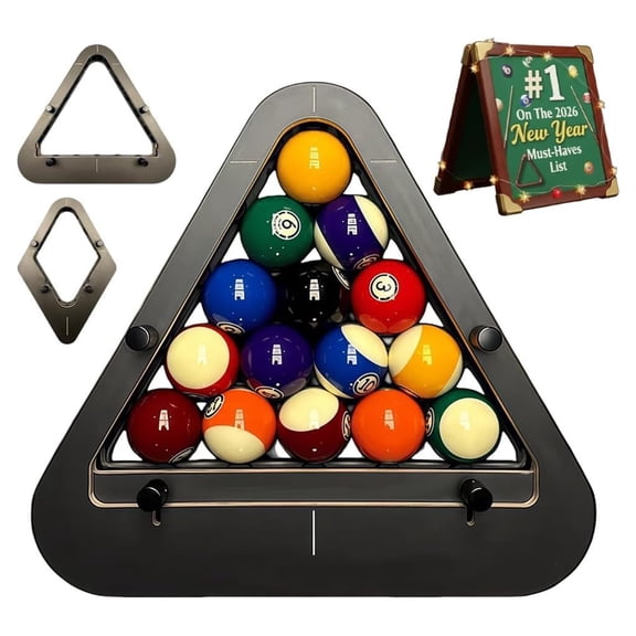 Precision-Engineered Professional Billiard Rack System That Eliminates Gap Billiard Pro Triangle/Diamond Pool Ball Racks Adjustable Pool Table Accessories Gifts for billiards enthusiasts