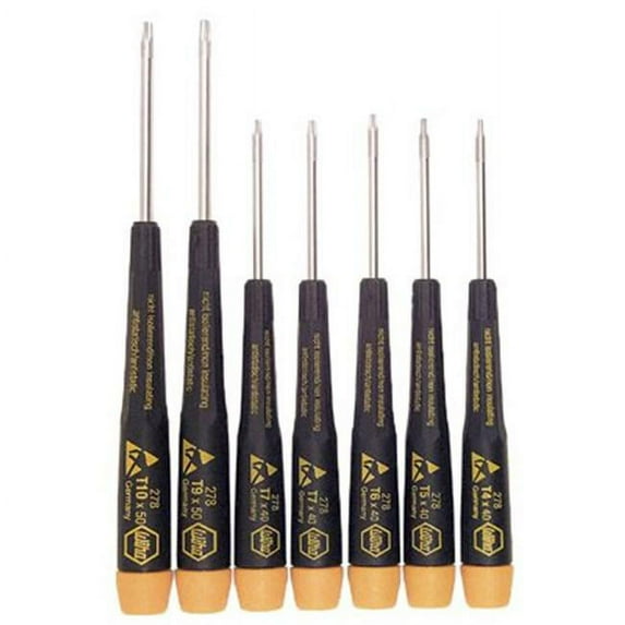 Wiha Tools 817-27890 7-Pc. Torx Screwdriver Set Esd Safe Conductive