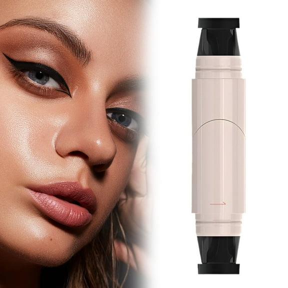 Precision Eyeliner Stamp - Double Head Liquid Pen, Easy Cat Stencil, Smudge-Proof & Sweat-Proof, Long-Lasting Makeup, Fast & Convenient Application, for Beginners & Busy Women, 0.0 Makeup Organizers