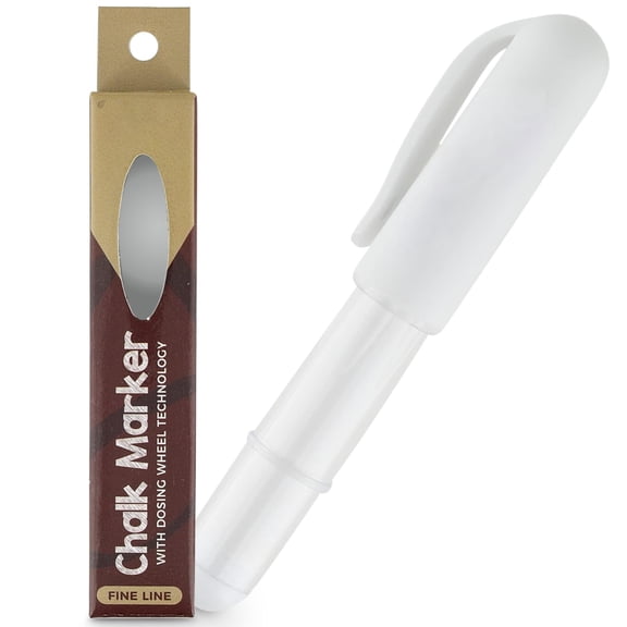 Precision Fabric Chalk Marker, Refillable Sewing Tool with Dosing Wheel, Ideal for Marking Cotton Knit Suede Without Damage, White