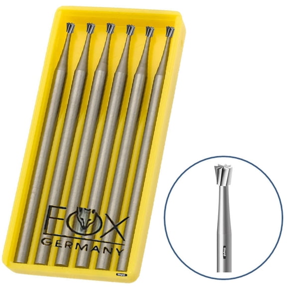 Precision Fox Inverted Cone Bur German Made Jewelry Size 0.9mm Pack of 6