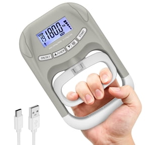 Rechargeable Handeful Grip Strength Tester, 396Lbs/180KG Digital Hand Grip Strength Tester with LCD Display, Adjustable Dynamometer Handgrip Measurer Meter, for Home Gym,Fitness Training,Sports,Grey