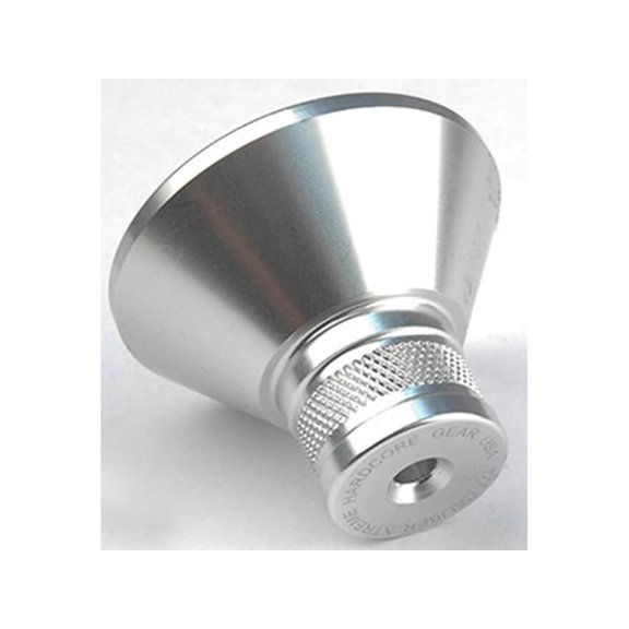 Precision Hardcore Gear Powder Funnel 17 Caliber Machined Aluminum Silver