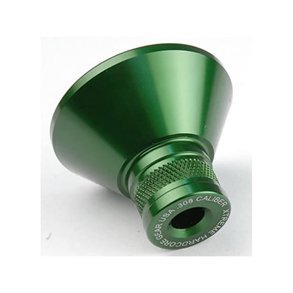 Precision Hardcore Gear Powder Funnel 308 Caliber Machined Aluminum Green