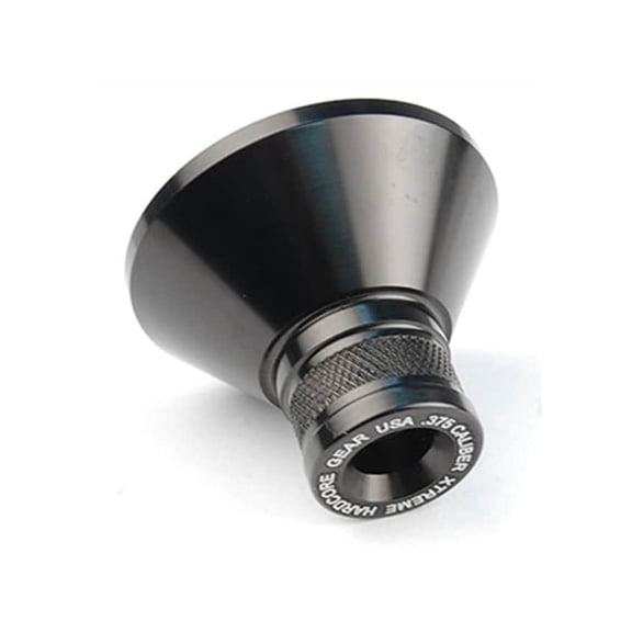 Precision Hardcore Gear Powder Funnel 375 Caliber Machined Aluminum Black