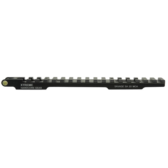Precision Hardcore Gear Tru Level 1-Piece 20 MOA Elevated Picatinny Scope Base Savage 10 Through 16 Round Rear, Axis Short Action with Integral Bubble Level Matte Black