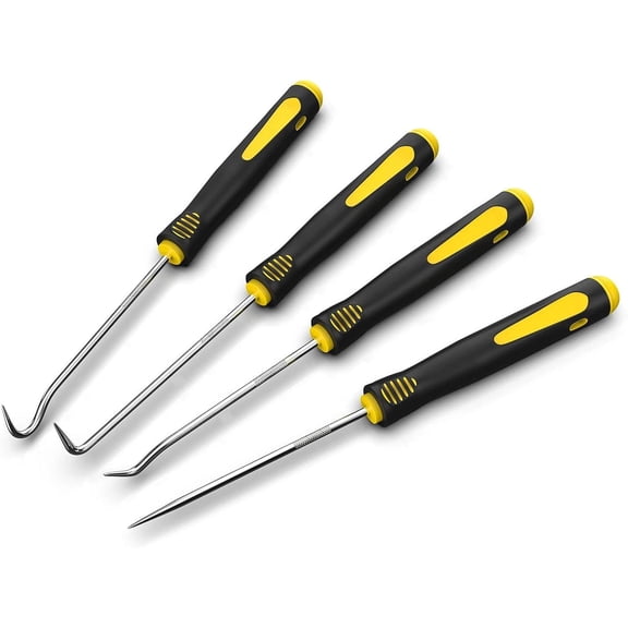 Precision Hook and Pick Set, 4-Piece Automotive O Ring Pick Set, Mechanic Pick T