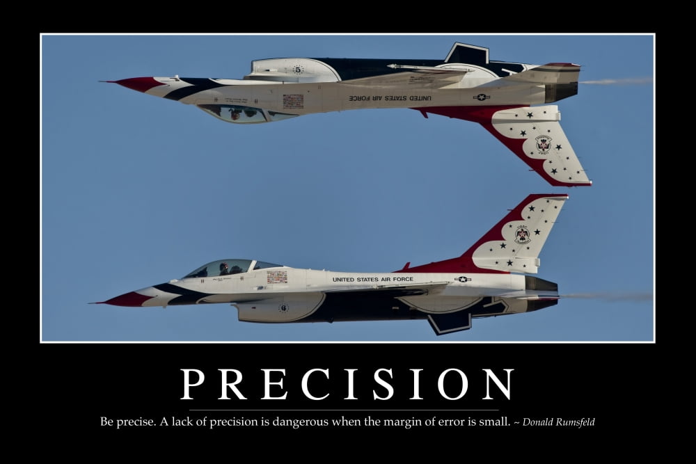 Precision Inspirational Quote and Motivational Poster Canvas Art - Stocktrek Images (34 x 23)