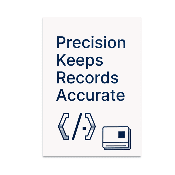 Precision Keeps Records Accurate - Medical Coder - 13x19 Poster Print