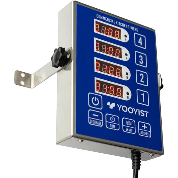 Precision Kitchen for Cooking 4 Channel Commercial Kitchen Timer Restaurant Kitchen Supplies Stainless Steel Digital LED Chef Cooking Timer Reminder Function, Loud Alarm, Blue