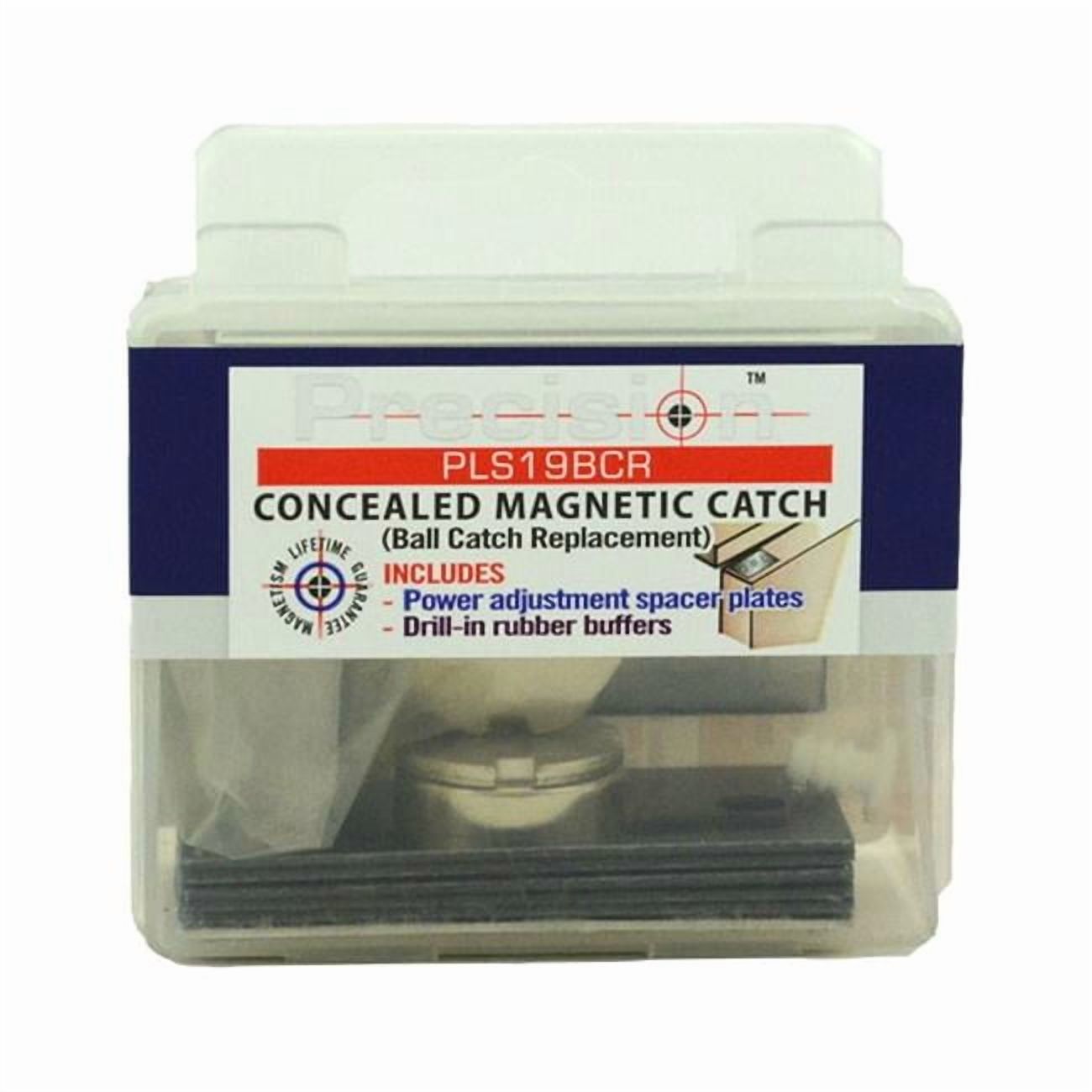 Precision Lock PLS19BCR-BLK Concealed Magnetic Catch - Black