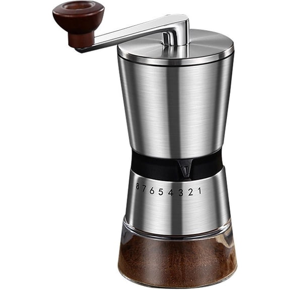 Precision Manual Coffee Grinder for Home Use, 8 Adjustable Coarseness Setting,with Ceramic Universal for Travel Camping