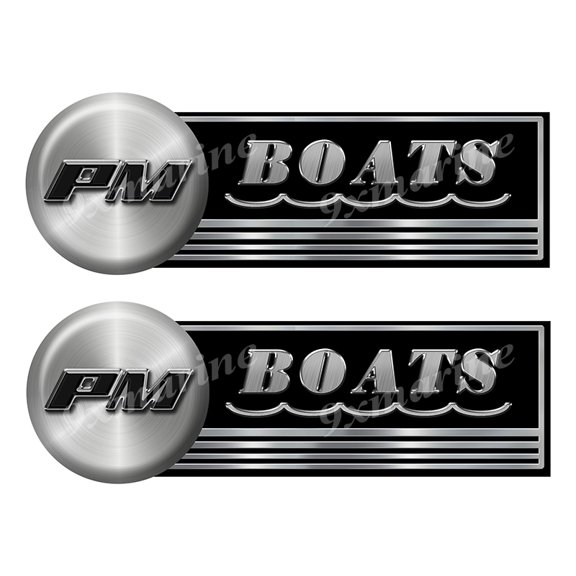 Precision Marine Custom Stickers - 10 inch long set. Remastered Name Plate