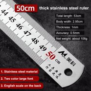 Pacific Arc Stainless Steel Ruler with Inch and Metric(mm), Non Skid ...