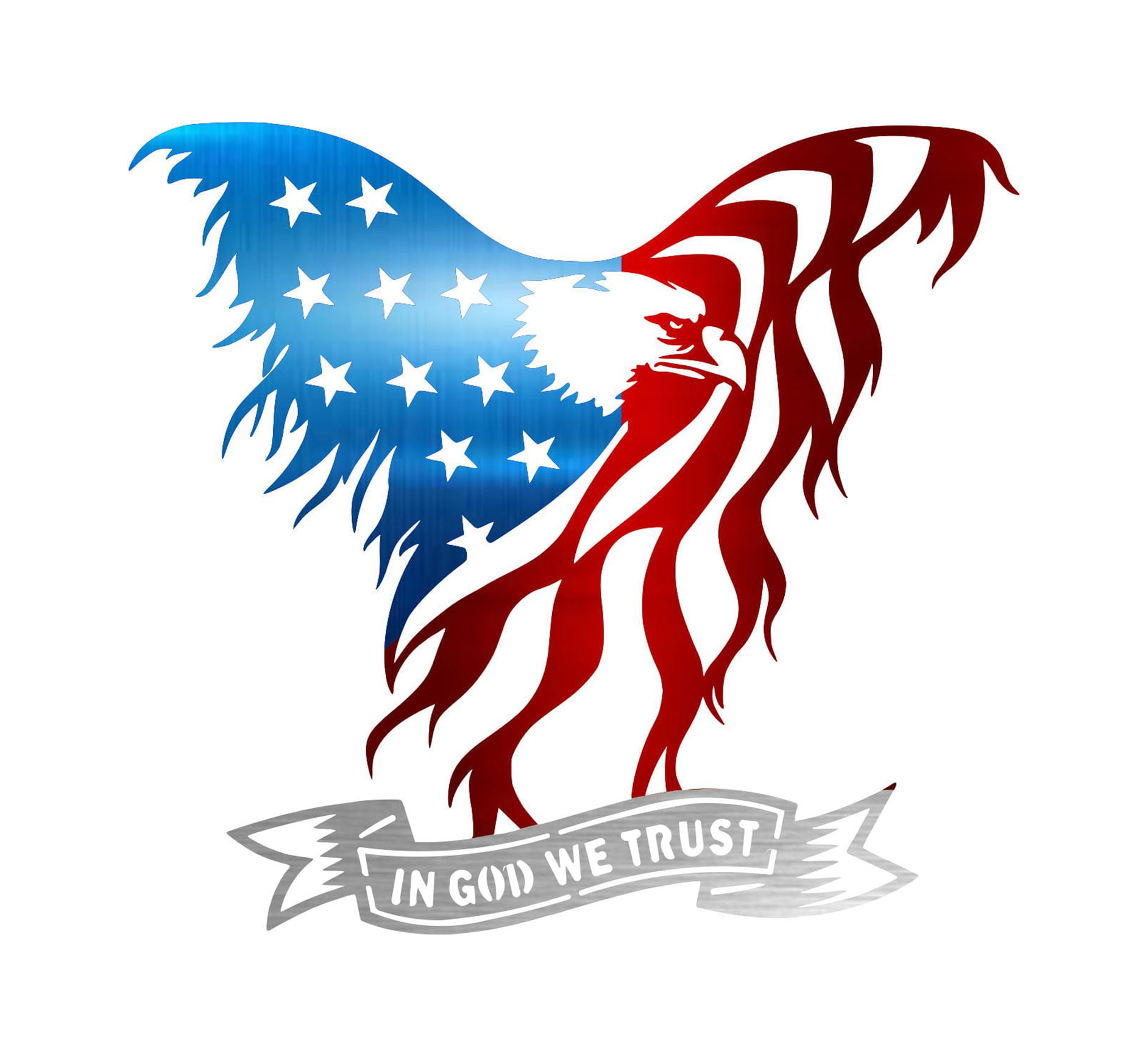 Precision Metal Art American Eagle Steel Laser Cut Wall Art with "In
