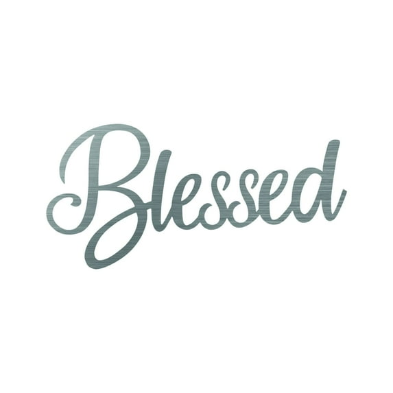 Precision Metal Art BLESSED-24SS 24 in. Faith Blessed Script Metal Laser Cut Wall Art in Shiny Steel
