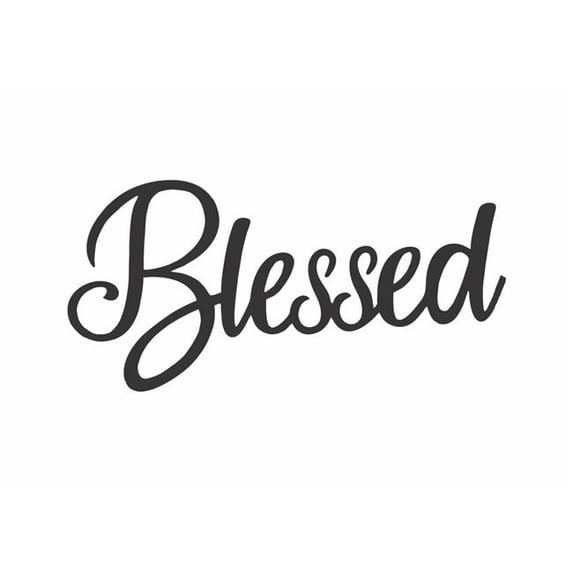 Precision Metal Art BLESSED-24BLK 24 in. Faith Blessed Script Metal Laser Cut Wall Art in Attractive Black