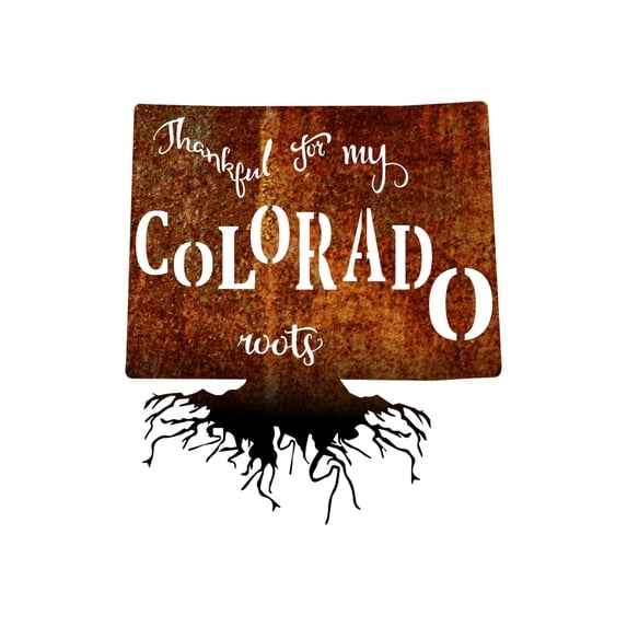 Precision Metal Art COLORADOROOTS-18PAT-BLK 18 in. State Colorado Roots Steel Laser Cut Wall Art in Patina With Black Roots