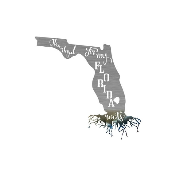 Precision Metal Art Florida Roots Outdoor Steel Laser Cut Wall Art-Finish:Heat Treated,Size:36"