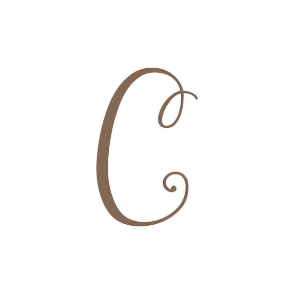 Precision Metal Art INITIAL-C-18BRZ 18 in. Initial Monogram Letter C Steel Laser Cut Wall Art in Bronze
