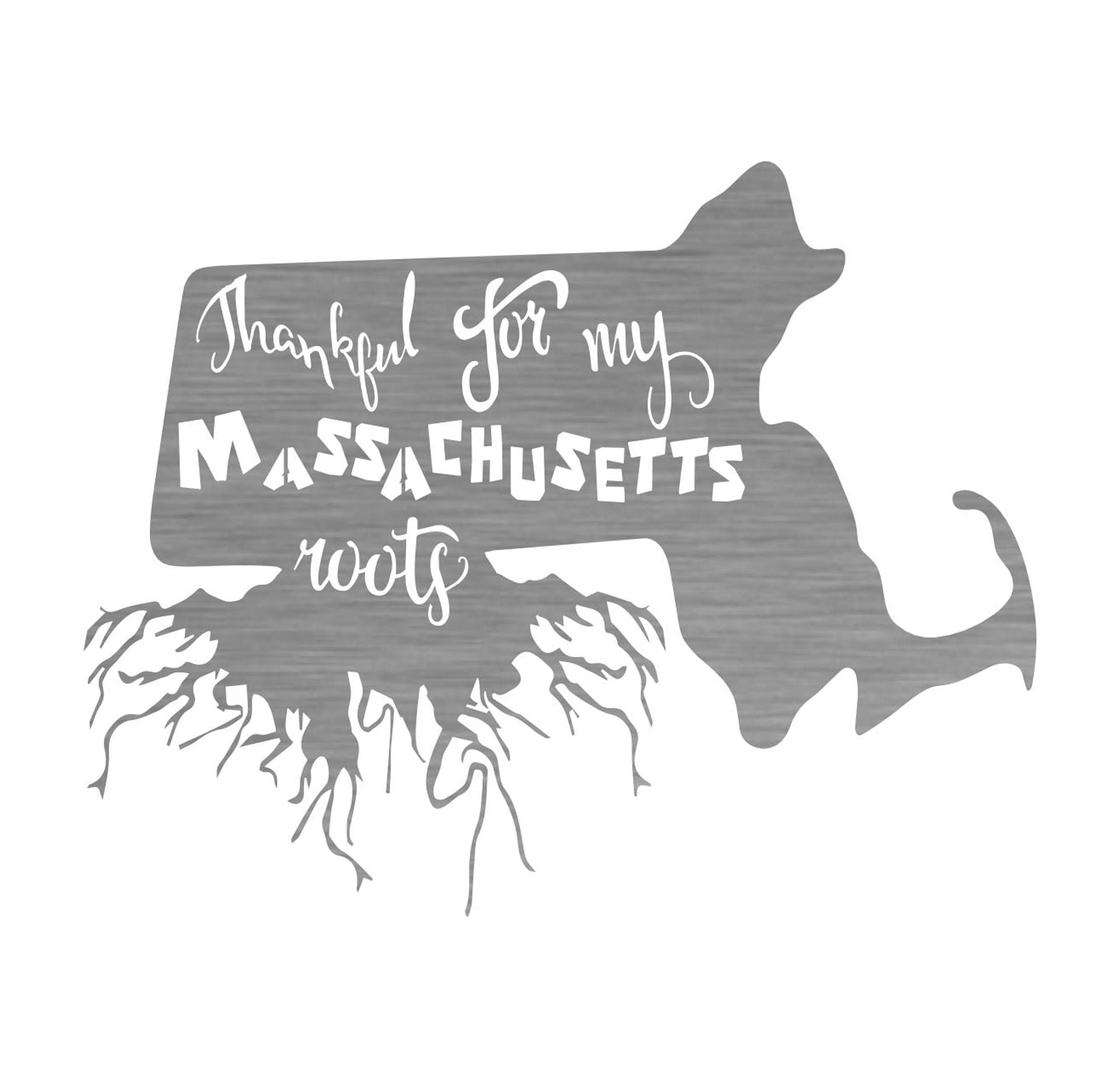 Precision Metal Art Massachusetts Roots Steel Laser Cut Wall ArtFinish