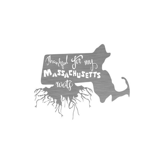 Precision Metal Art MASSACHUSETTSROOTS-36SS 36 in. State Massachusetts Roots Steel Laser Cut Wall Art in Shiny Natural Steel