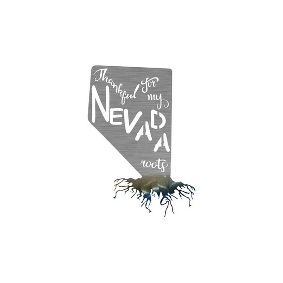 Precision Metal Art Nevada Roots Steel Laser Cut Wall Art-Finish:Heat Treated,Size:36"